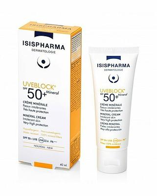 ISISPHARMA UVEBLOCK MINERAL INVISIBLE SPF50 40ML disponible en parapharmacie à Kénitra centre ville khabazat ou en livraison partout au Maroc